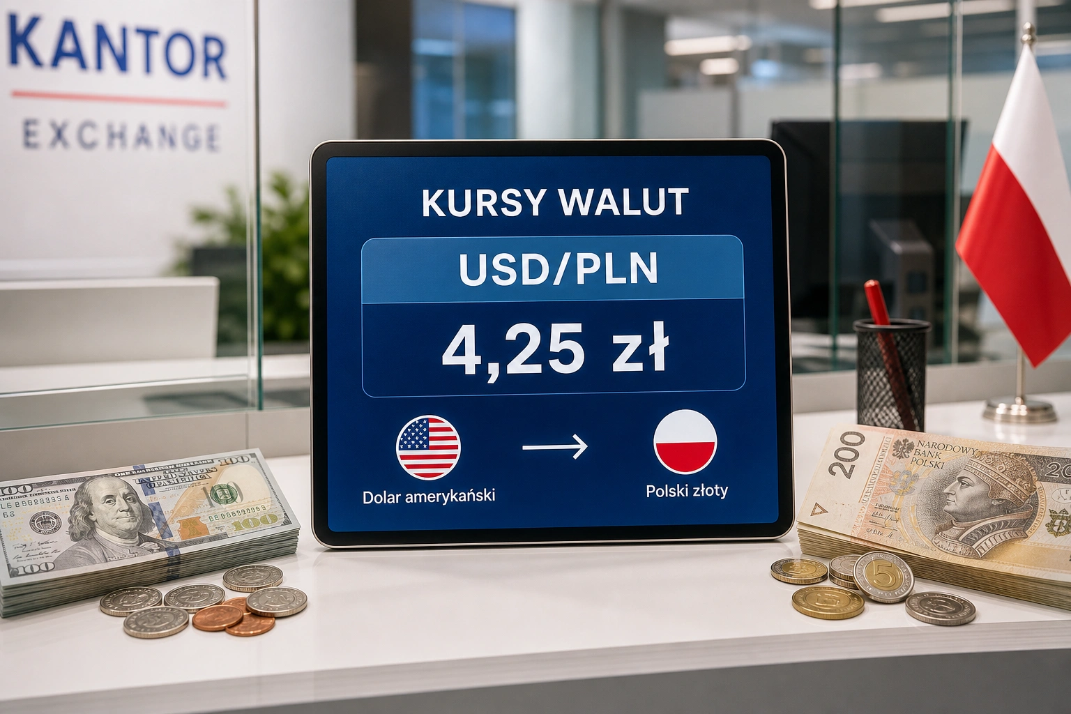 Dolar drożeje do szczytu sześciu tygodni, euro poniżej 4,25 zł