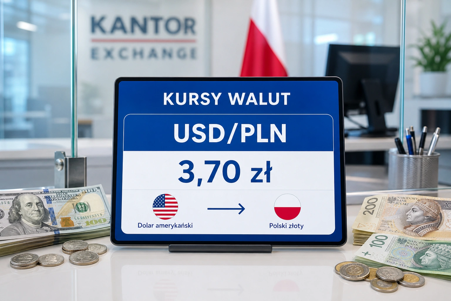 Kurs dolara może wzrosnąć powyżej 3,70 zł, euro stabilne