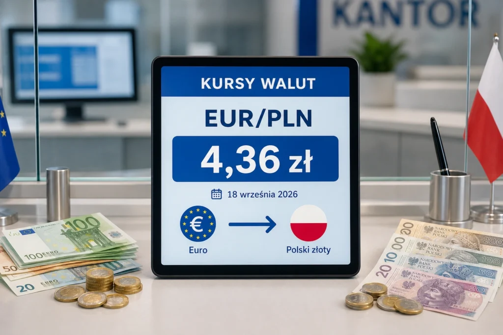 Курс евро 18 сентября 2026 г. EUR/PLN на уровне 4,36 zł