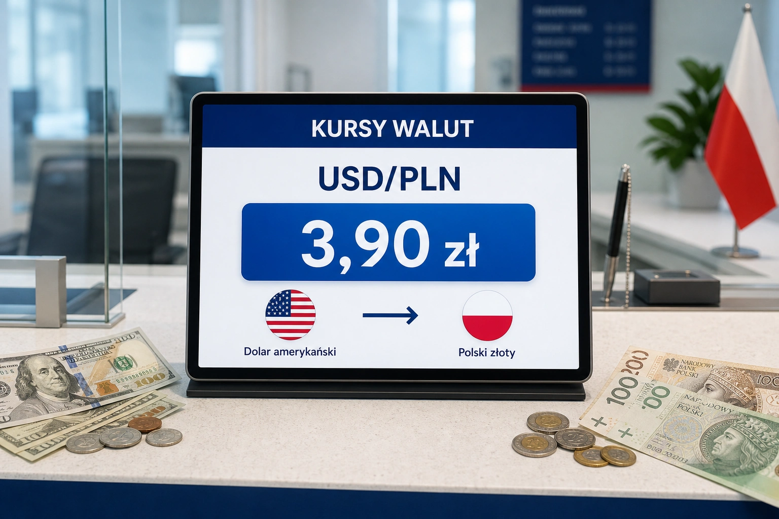 Доллар близок к 3,90 zł, франк почти 4,70 zł на валютном рынке